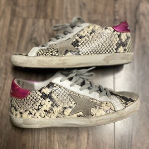 Golden Goose Superstar Python with Hot Pink back detail